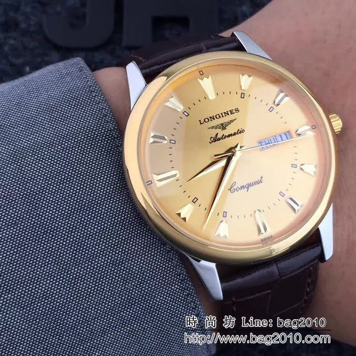 LONGINES浪琴 簡約時尚 西鐵城機芯 男士精品腕表 WSS0214